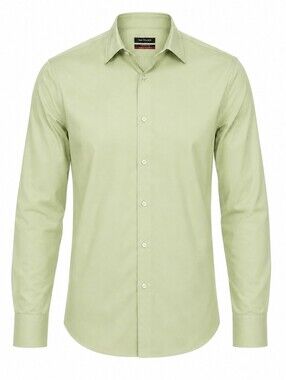 Van Heusen Light Green Men's Dress Shirt Slim Fit 16.5 L/G